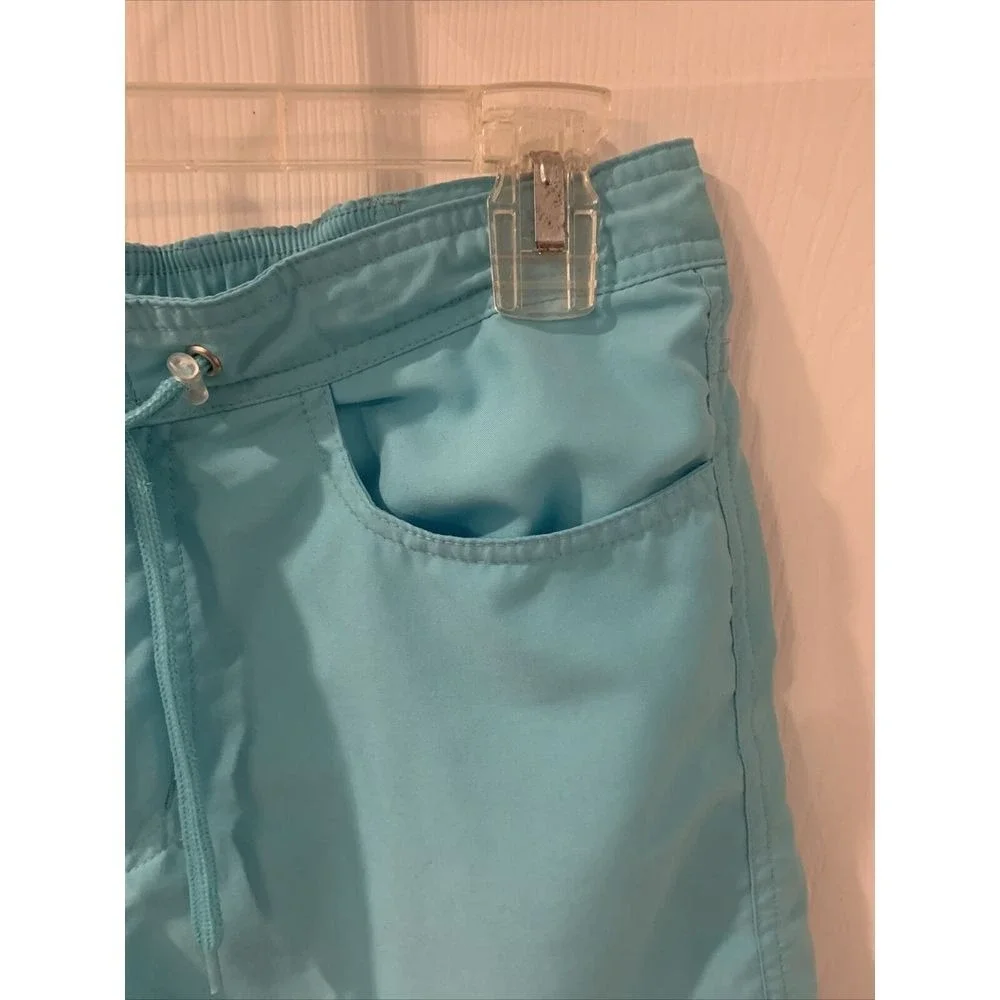 Body Glove Swim Shorts Elastic Waist‎ Drawstring Pockets Aqua Blue Sz S